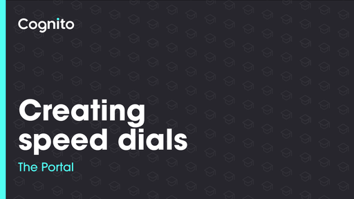 Creating Speed Dials